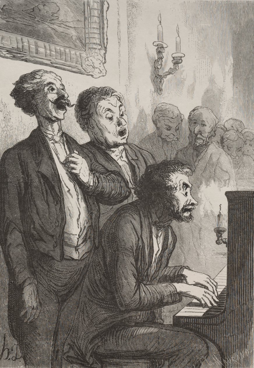 Los cantantes: Los cantantes en el salón de Honoré Daumier