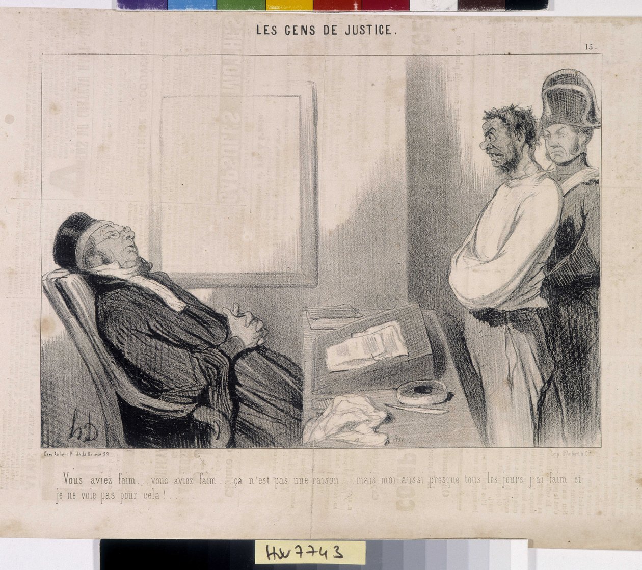 El pueblo de la justicia. Caricatura de Honoré Daumier (1808-1879), 37,5x28. Extracto del periódico Le Charivari, Museo de Bellas Artes, Palais Longchamp, Marsella. de Honoré Daumier