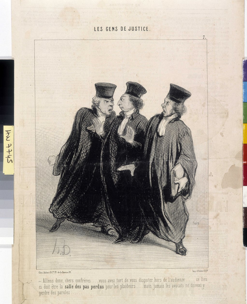 La gente de la justicia. Caricatura de Honoré Daumier (1808-1879), 37,5x28. Extracto del periódico "Le Charivari", Museo de Bellas Artes, Palais Longchamp, Marsella de Honoré Daumier
