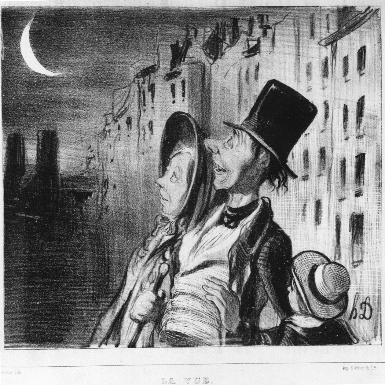 La vista: serie tomada de "Cinco sentidos", por Honoré Daumier (1808-1879). "Charivari" de Honoré Daumier