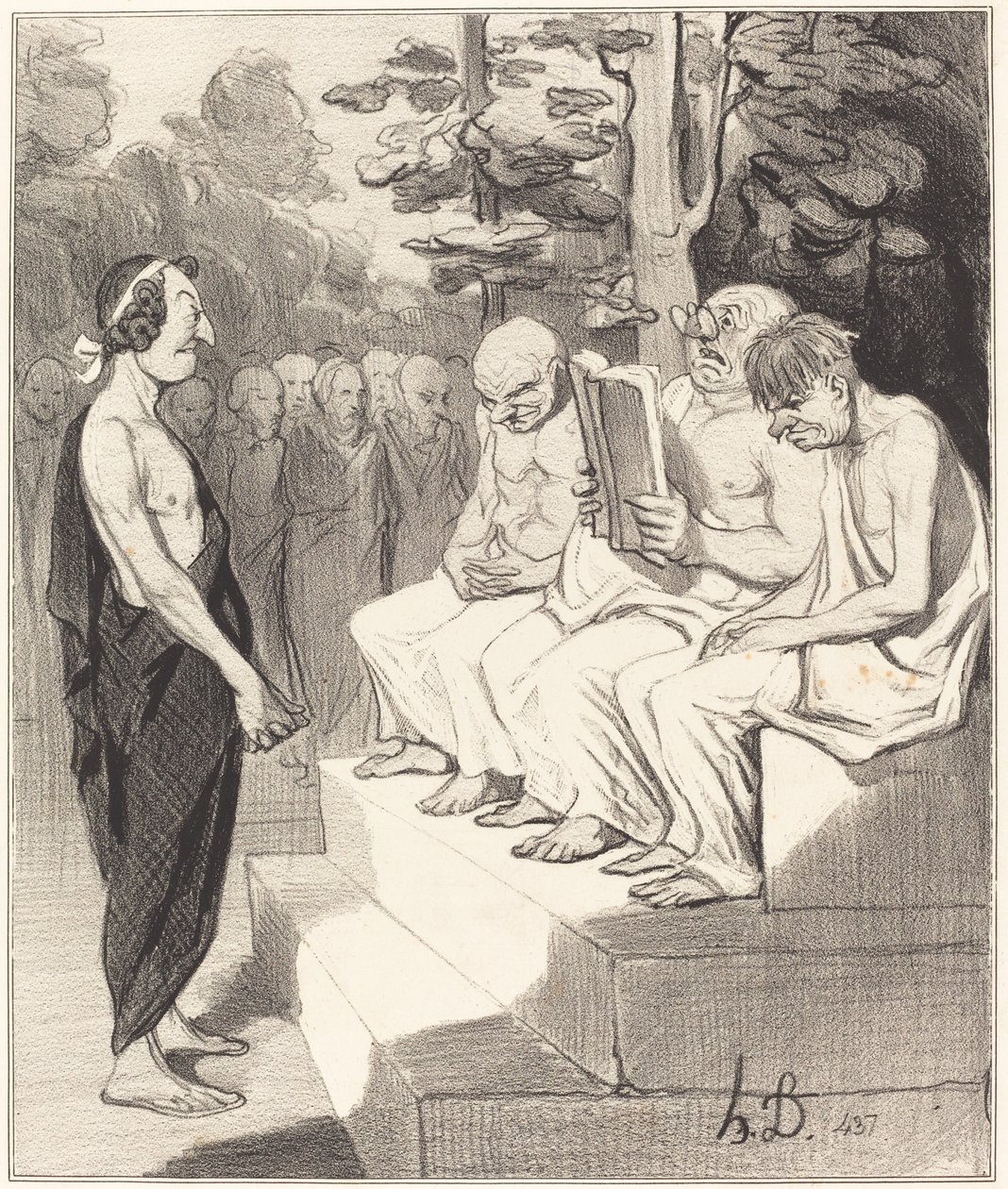 Telémaco interrogado por los sabios de Honoré Daumier