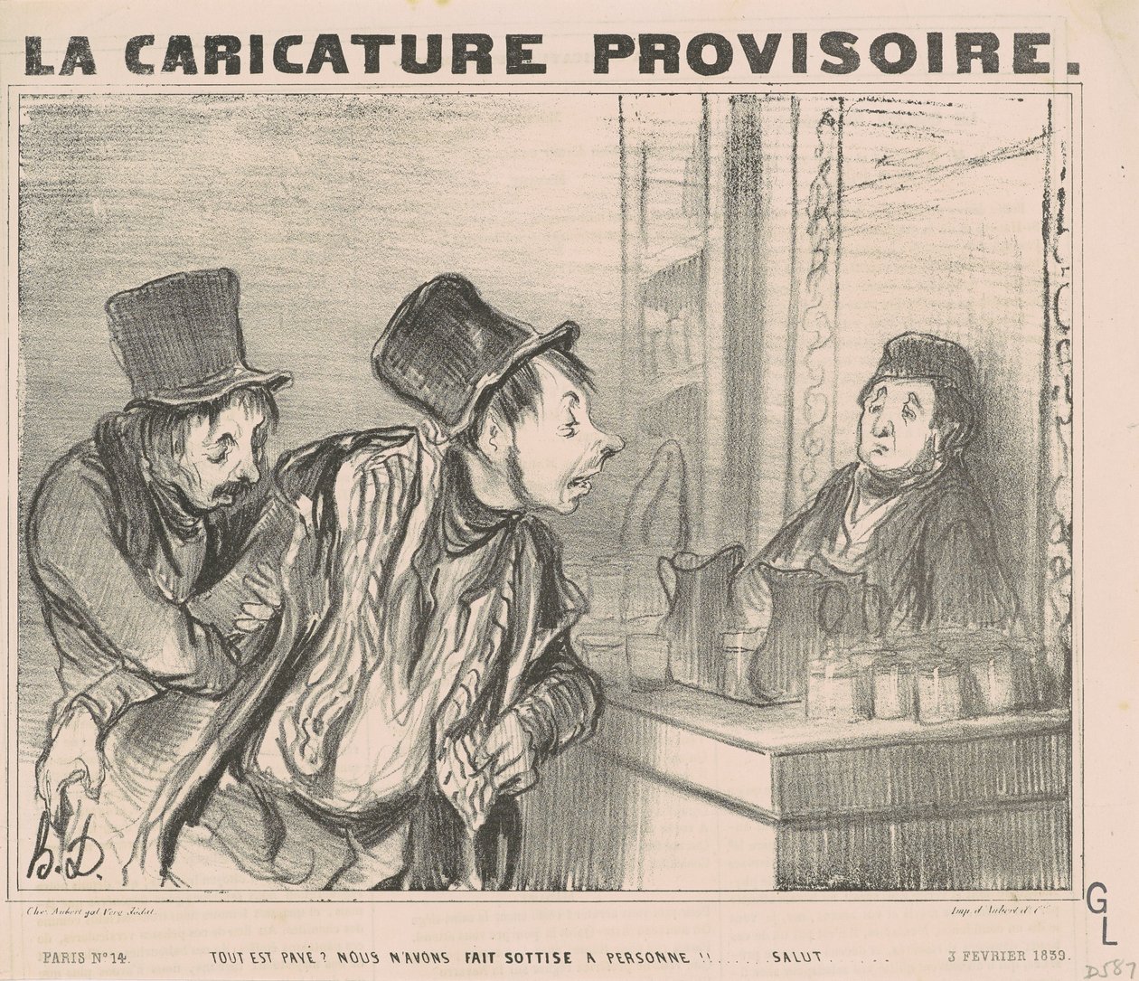 ¿Todo está pagado? No hemos hecho...saludo de Honoré Daumier
