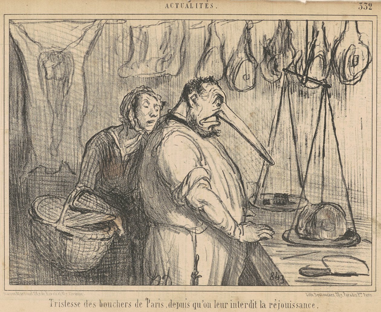 Tristeza de los carniceros de París de Honoré Daumier
