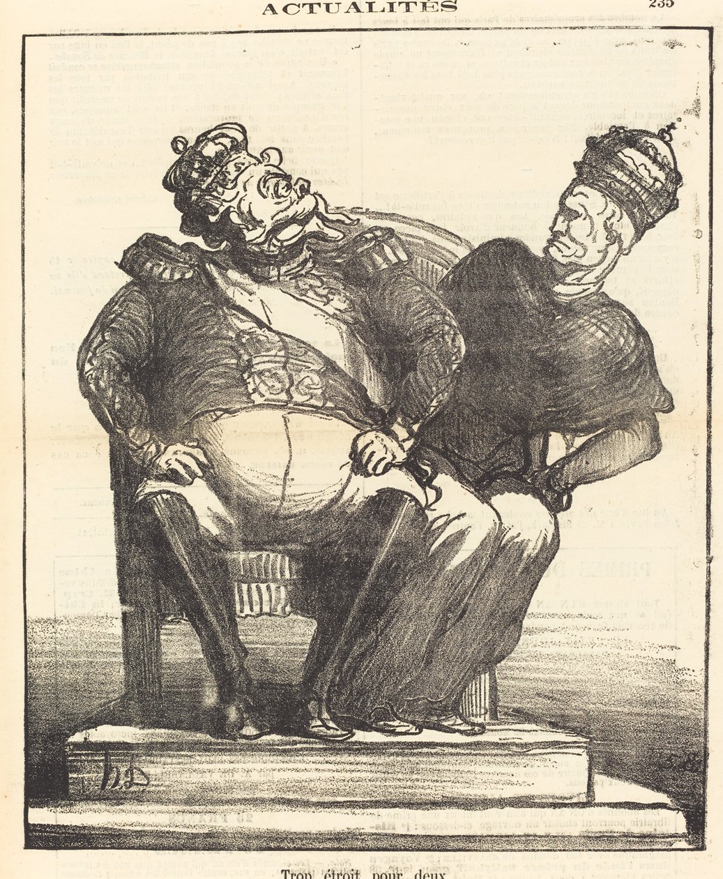 Demasiado estrecho para dos de Honoré Daumier