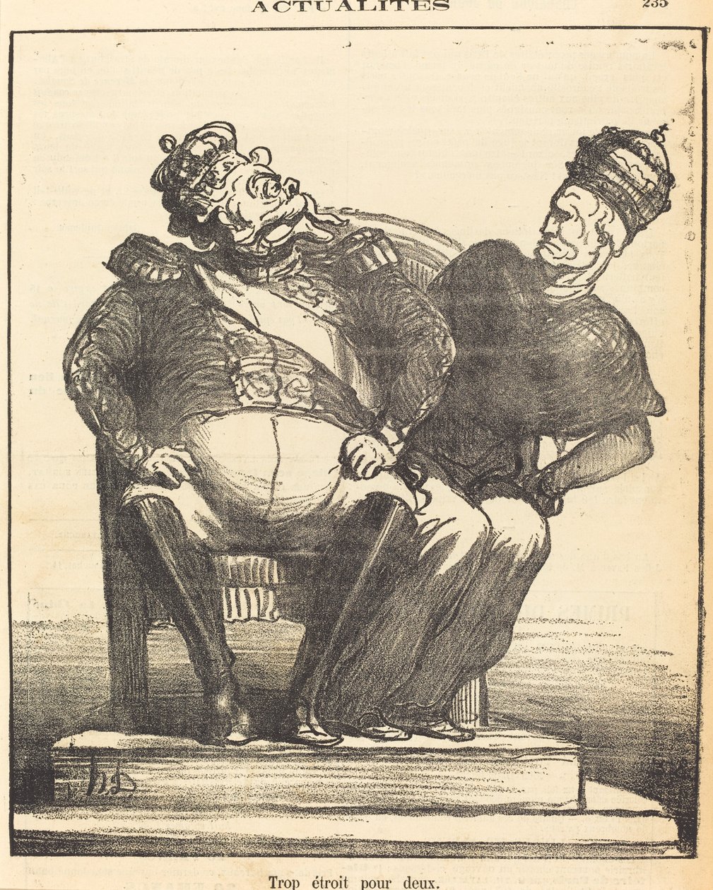 Demasiado estrecho para dos de Honoré Daumier