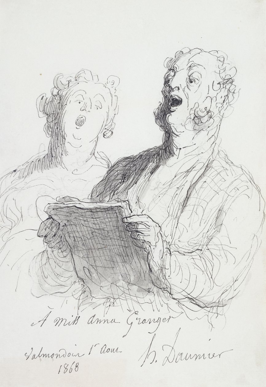 Dos Cantantes, 1868 de Honoré Daumier