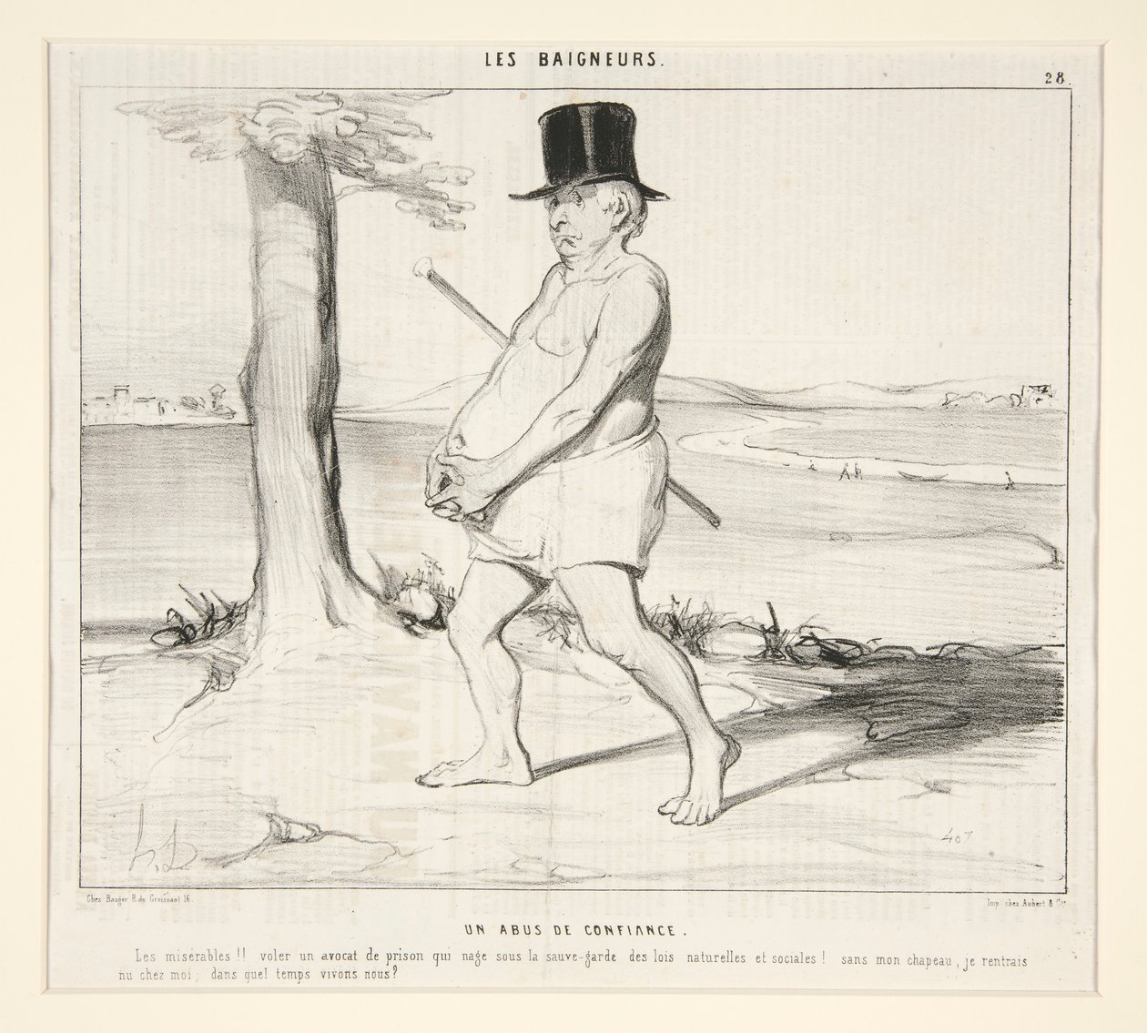 Un abuso de confianza. ¡¡Los Miserables!! ¡robar de la cárcel a un abogado que nada al amparo de las leyes naturales y sociales! de Honoré Daumier
