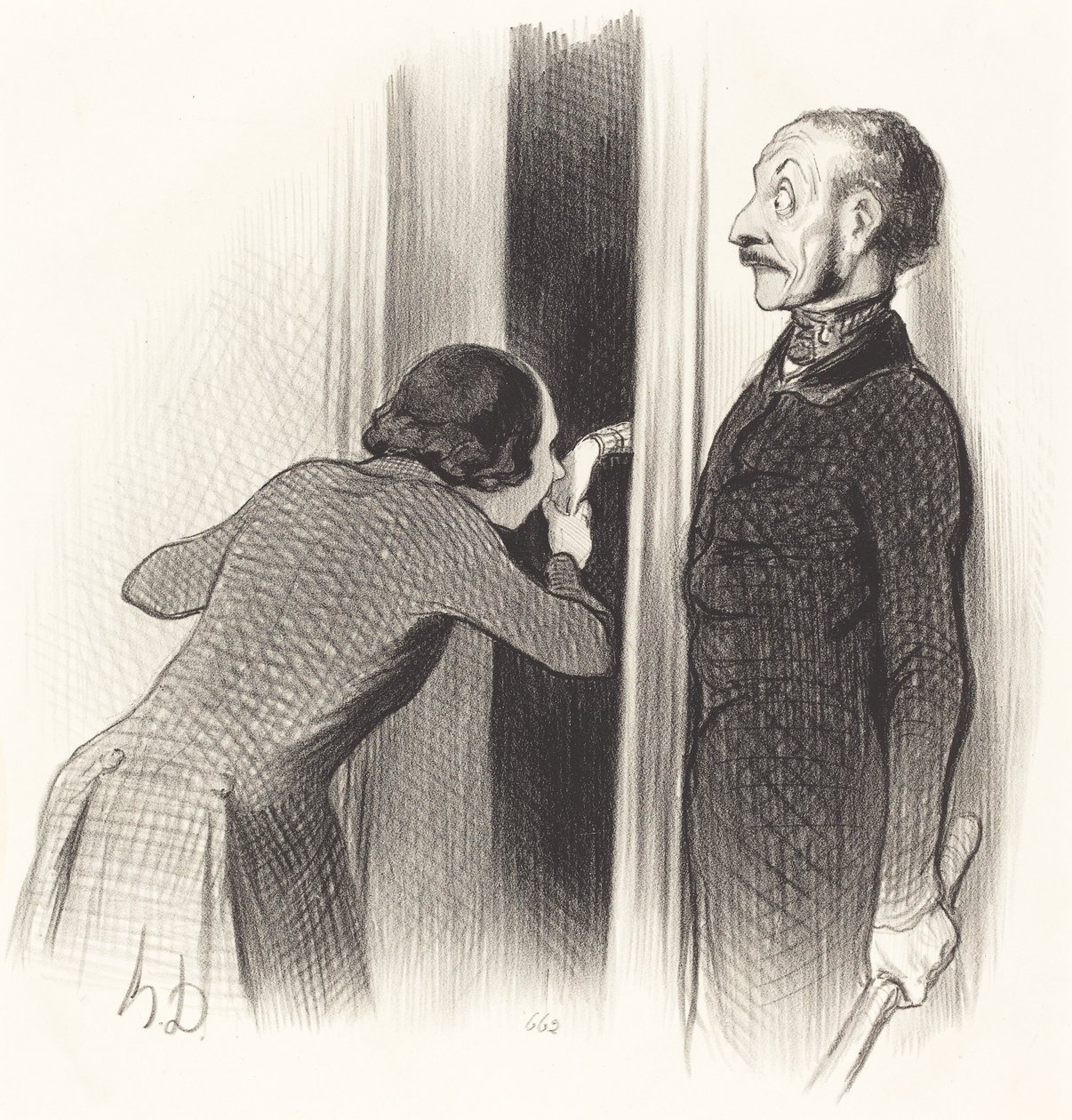 Un amante demasiado feliz de Honoré Daumier