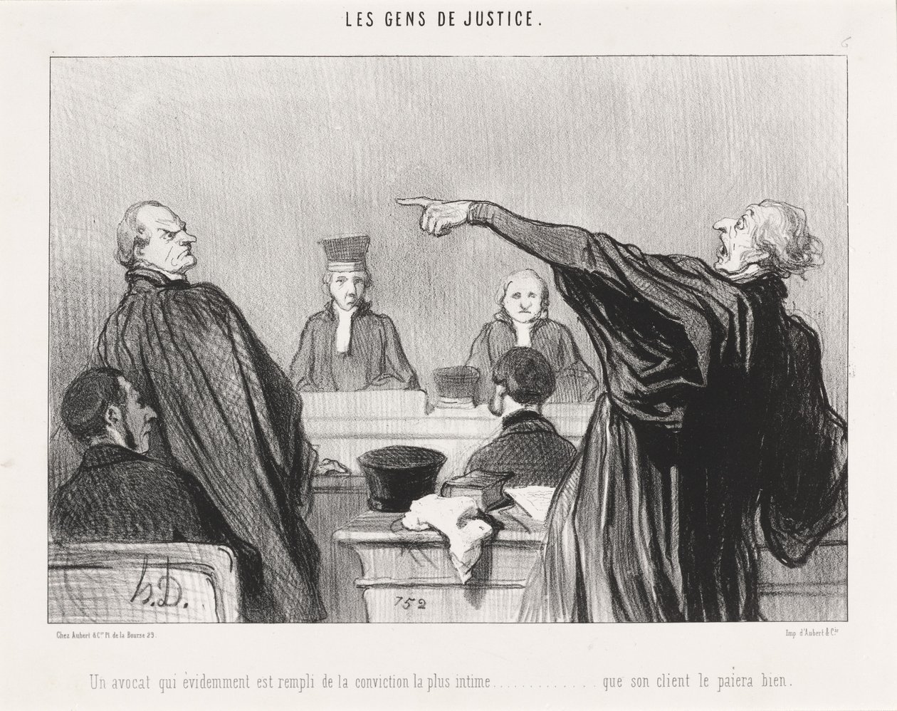 Un abogado que está... lleno de la convicción... íntima... de Honoré Daumier