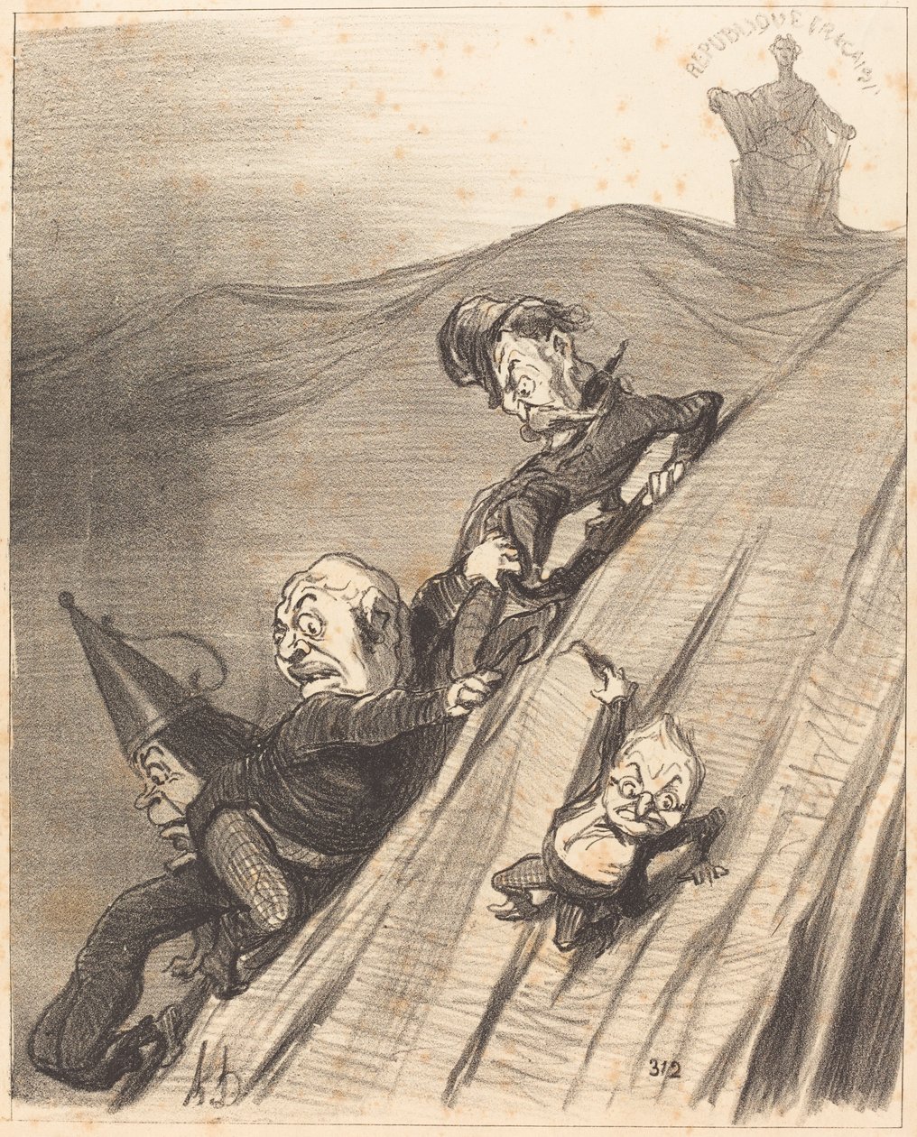 Un camino peligroso de Honoré Daumier