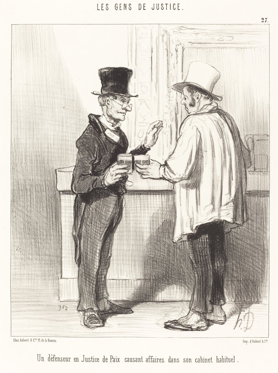 Un defensor... conversando... en su gabinete habitual de Honoré Daumier