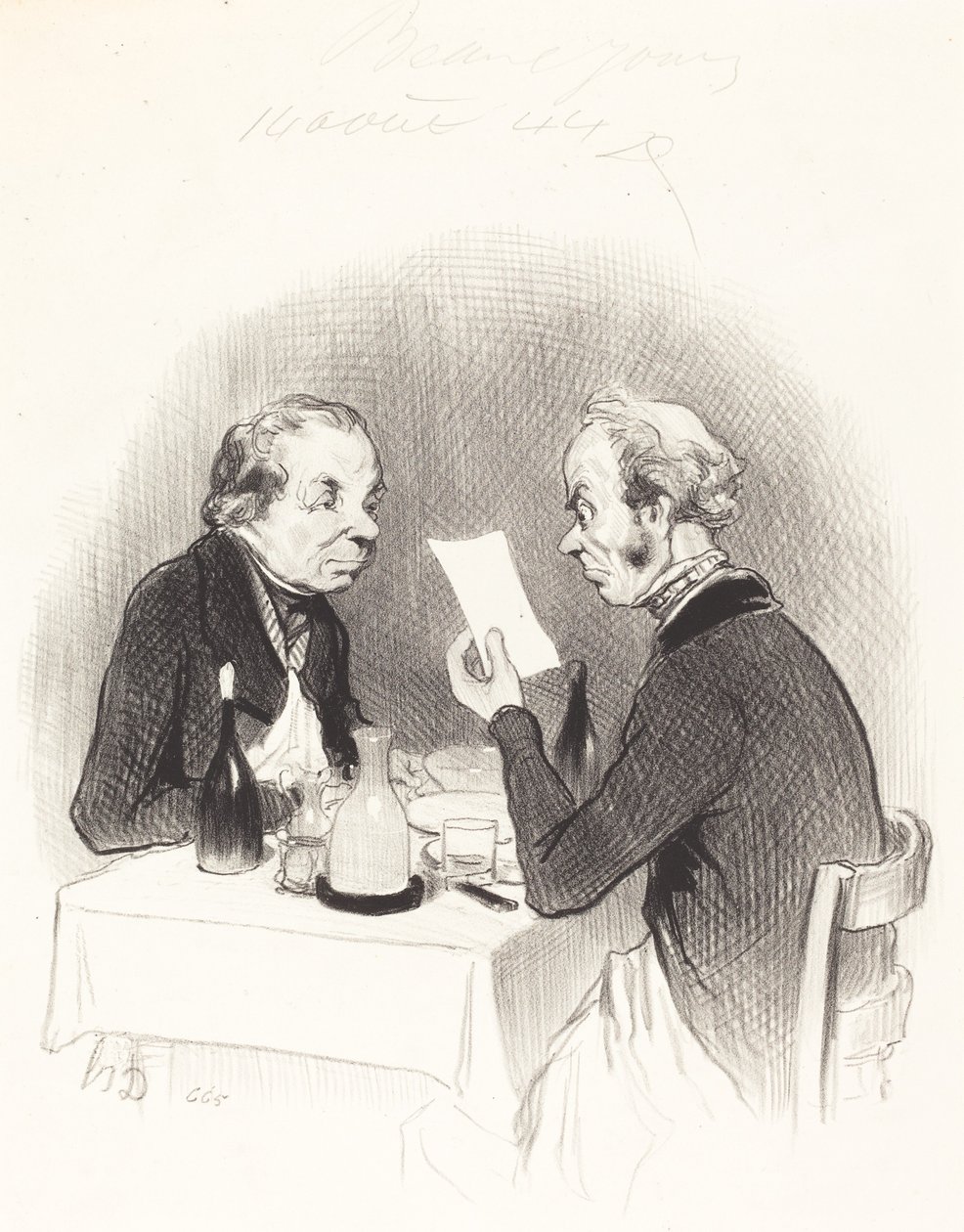 Una cena magra de Honoré Daumier