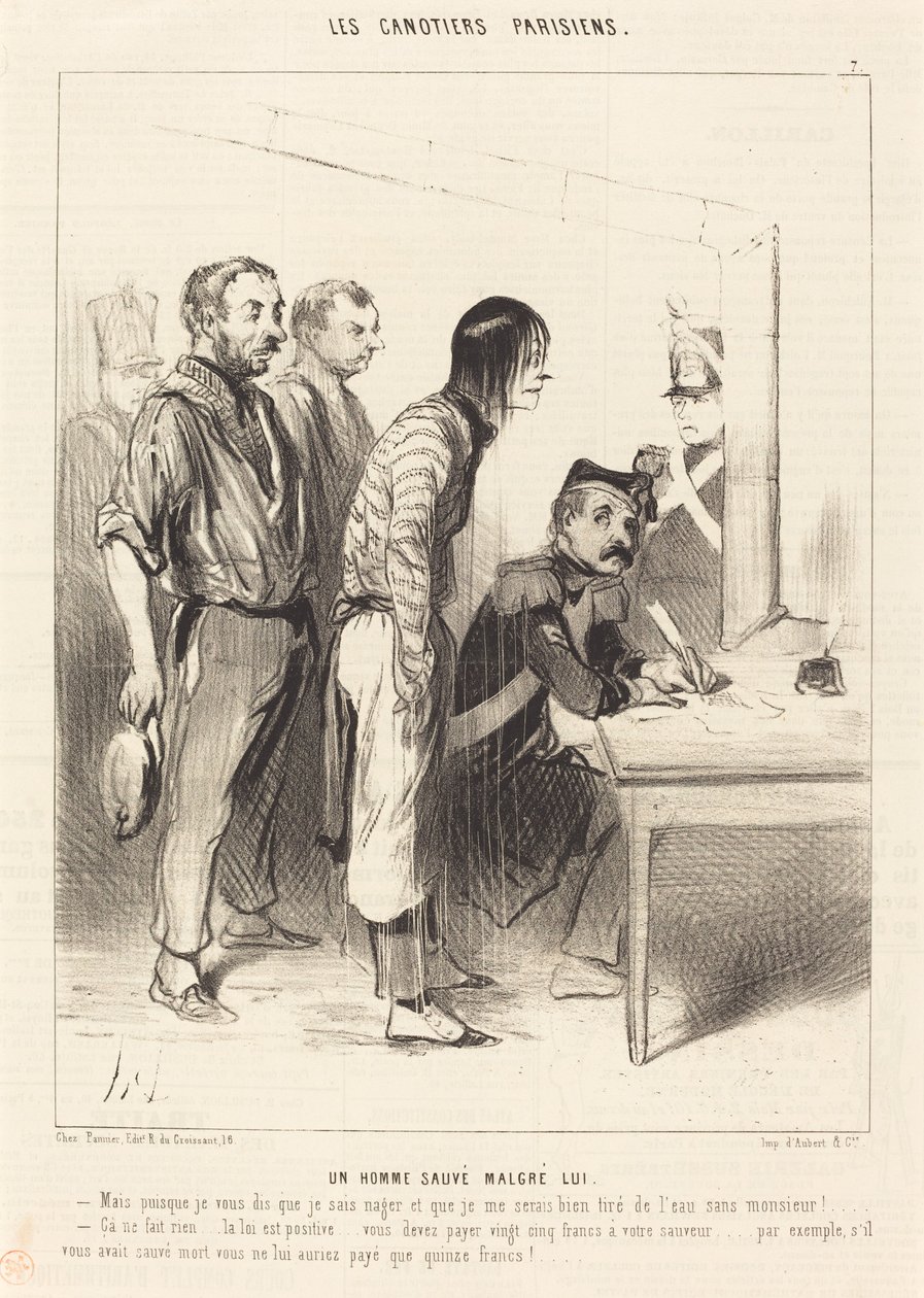 Un Hombre salvado a pesar de sí mismo de Honoré Daumier