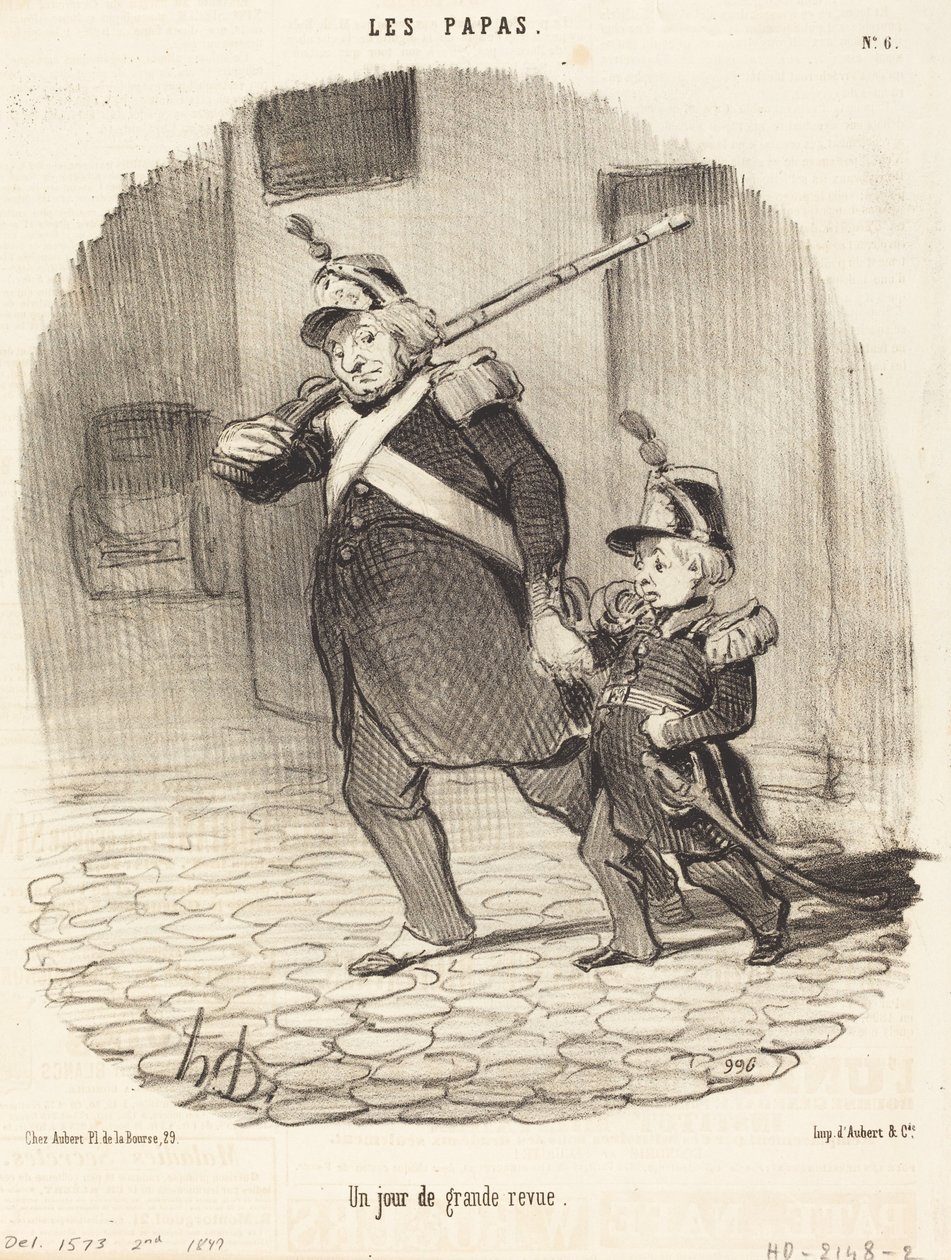 Un día de gran revista de Honoré Daumier