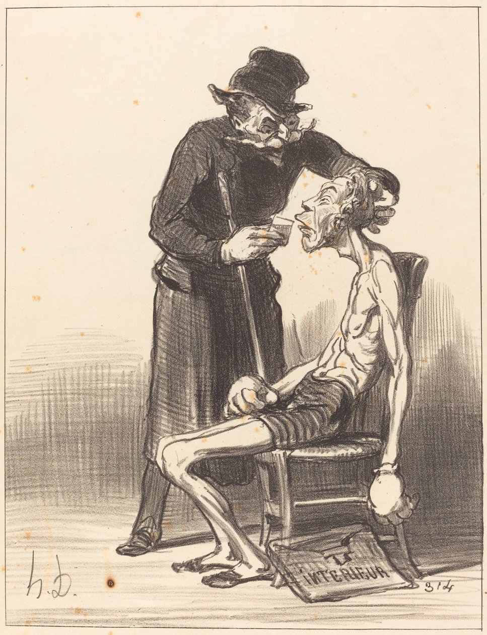 Un luchador desafortunado de Honoré Daumier