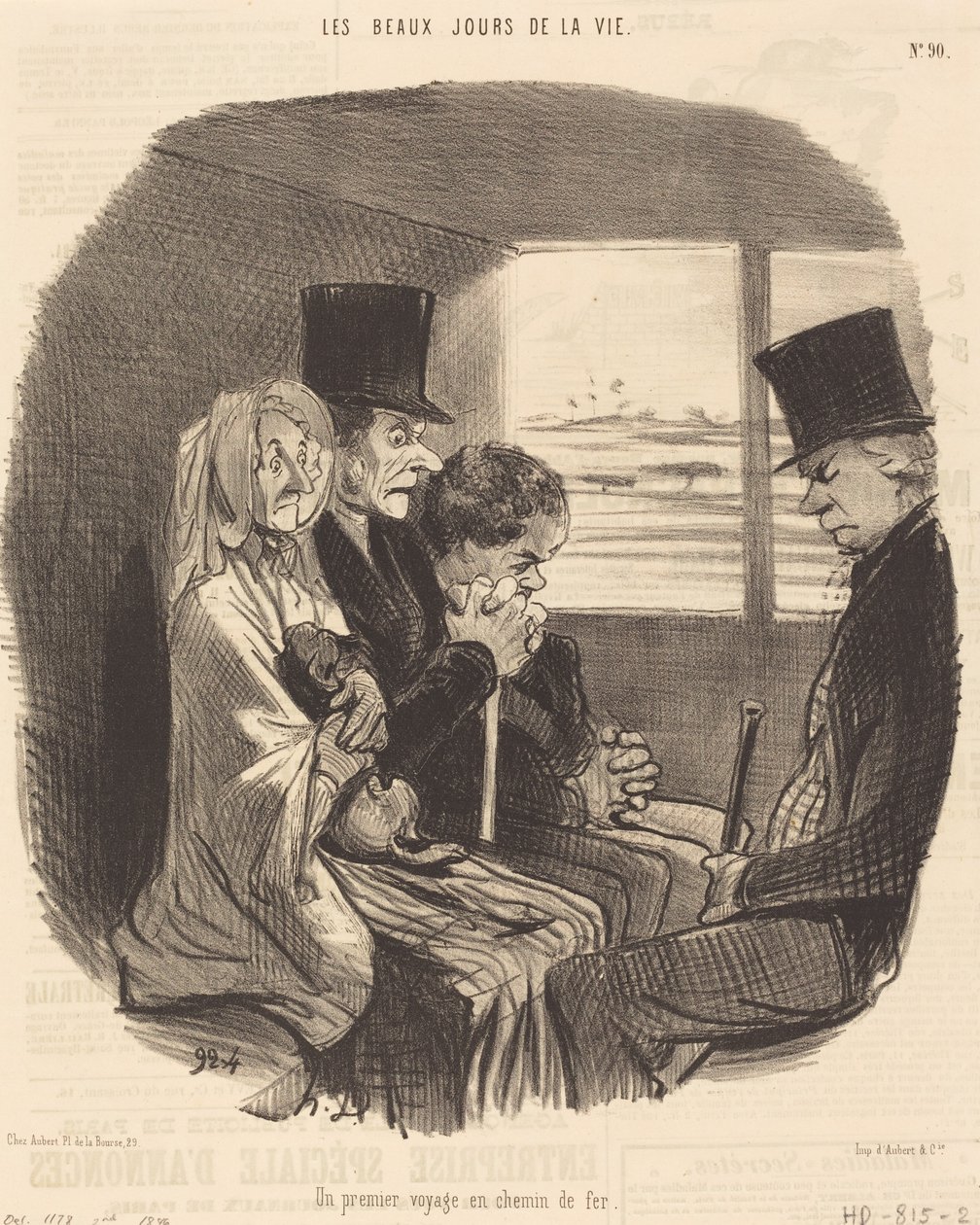Un primer viaje en ferrocarril de Honoré Daumier