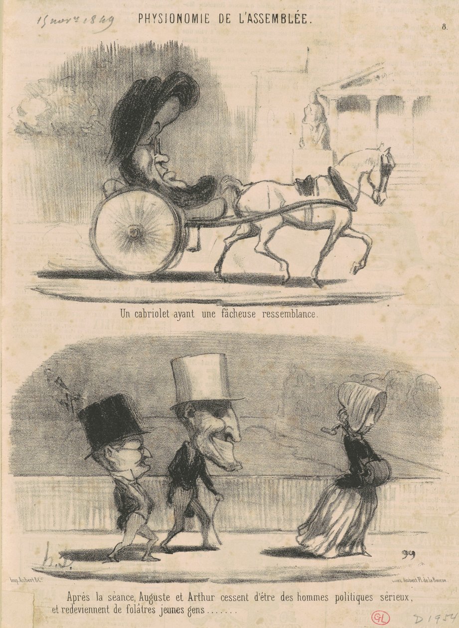 Un cabriolet teniendo una facheuse semejanza... de Honoré Daumier