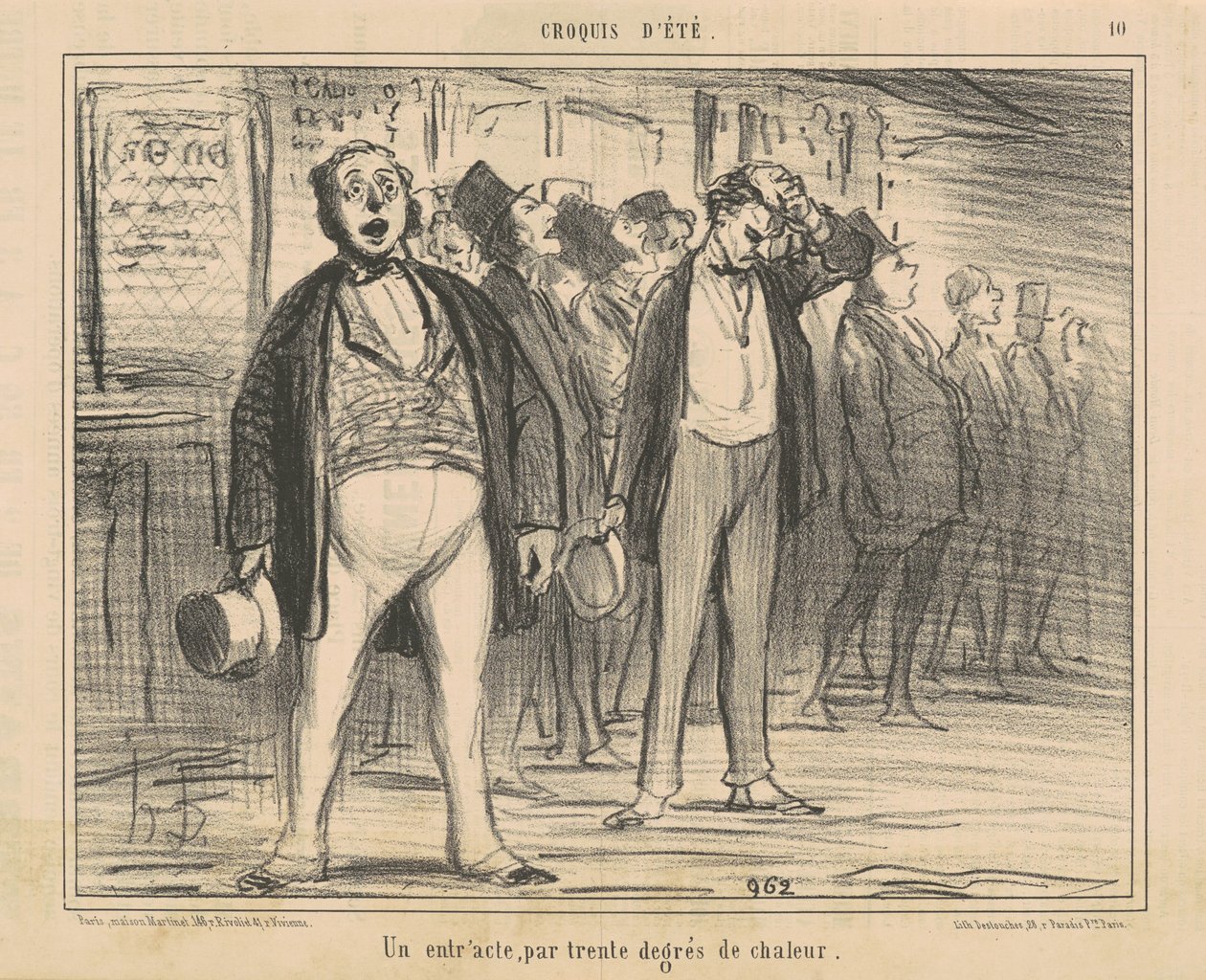 Un entreacto, por treinta grados de calor de Honoré Daumier