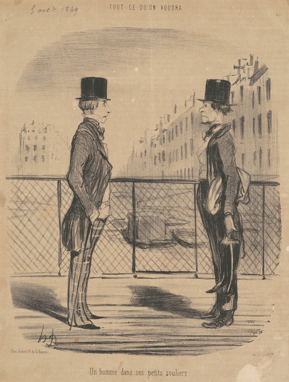 Un hombre en sus pequeños zapatos de Honoré Daumier
