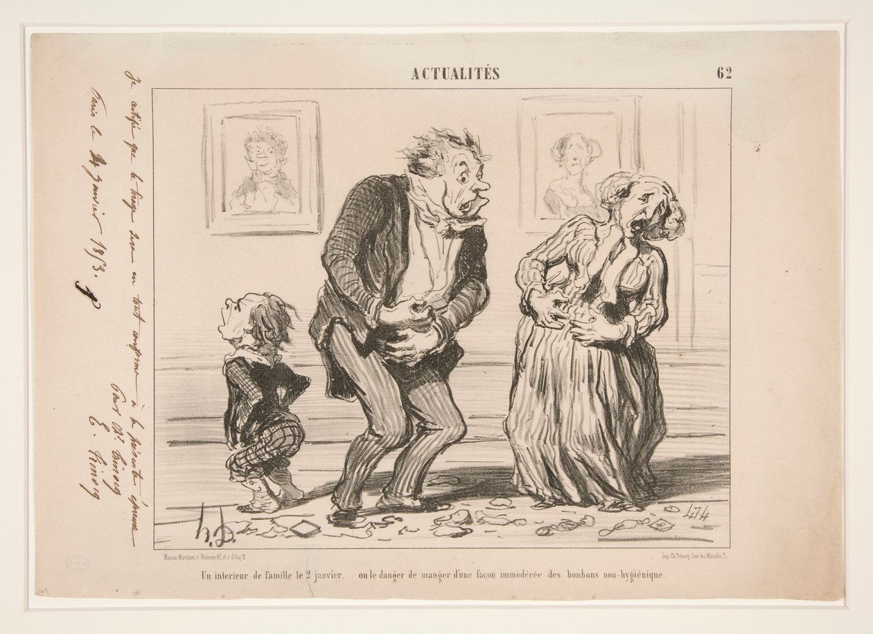 Un interior familiar el 2 de enero de Honoré Daumier
