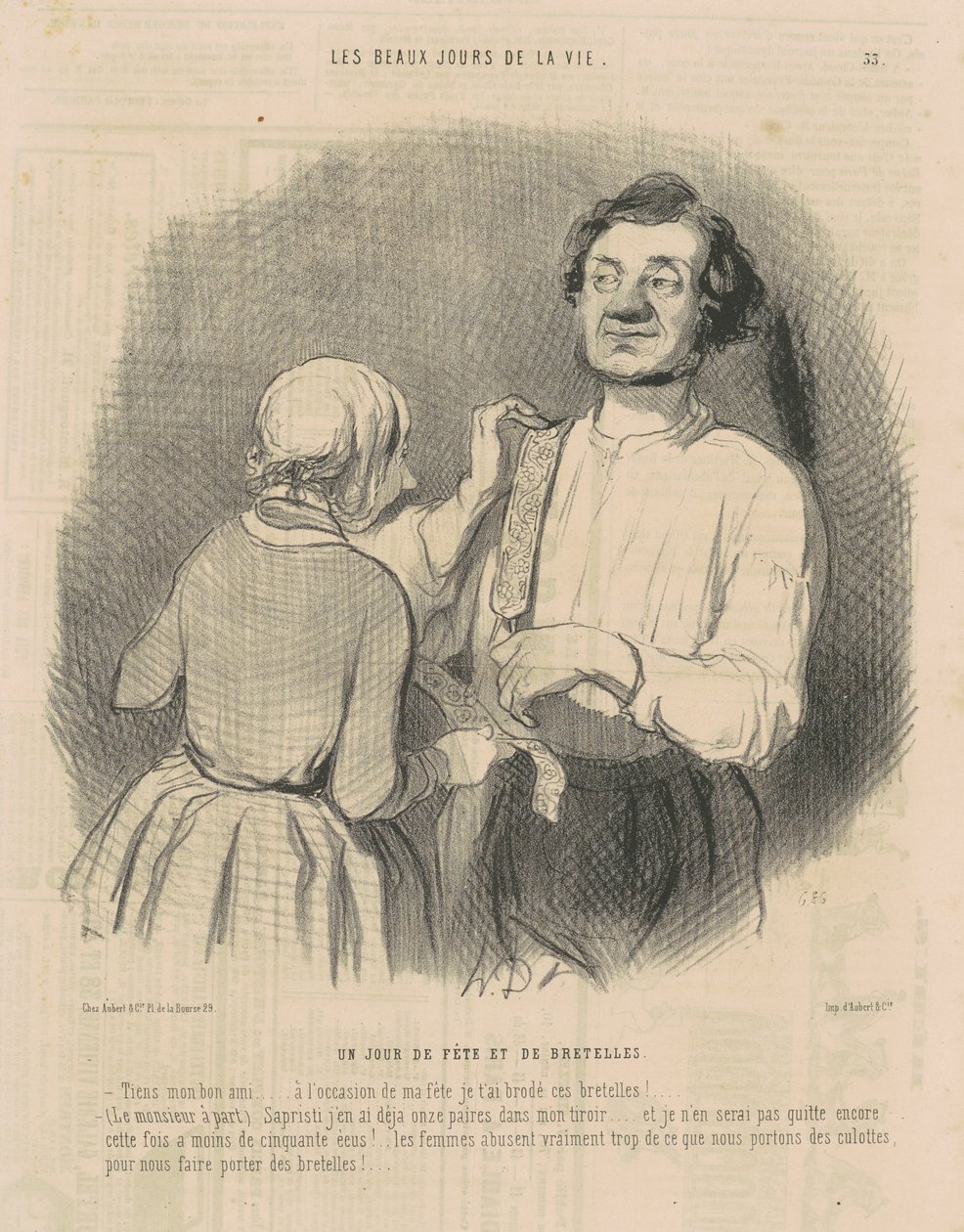 Un día de fiesta y tirantes de Honoré Daumier