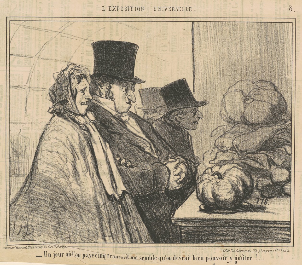 Un día en que se paga cinco francos de Honoré Daumier