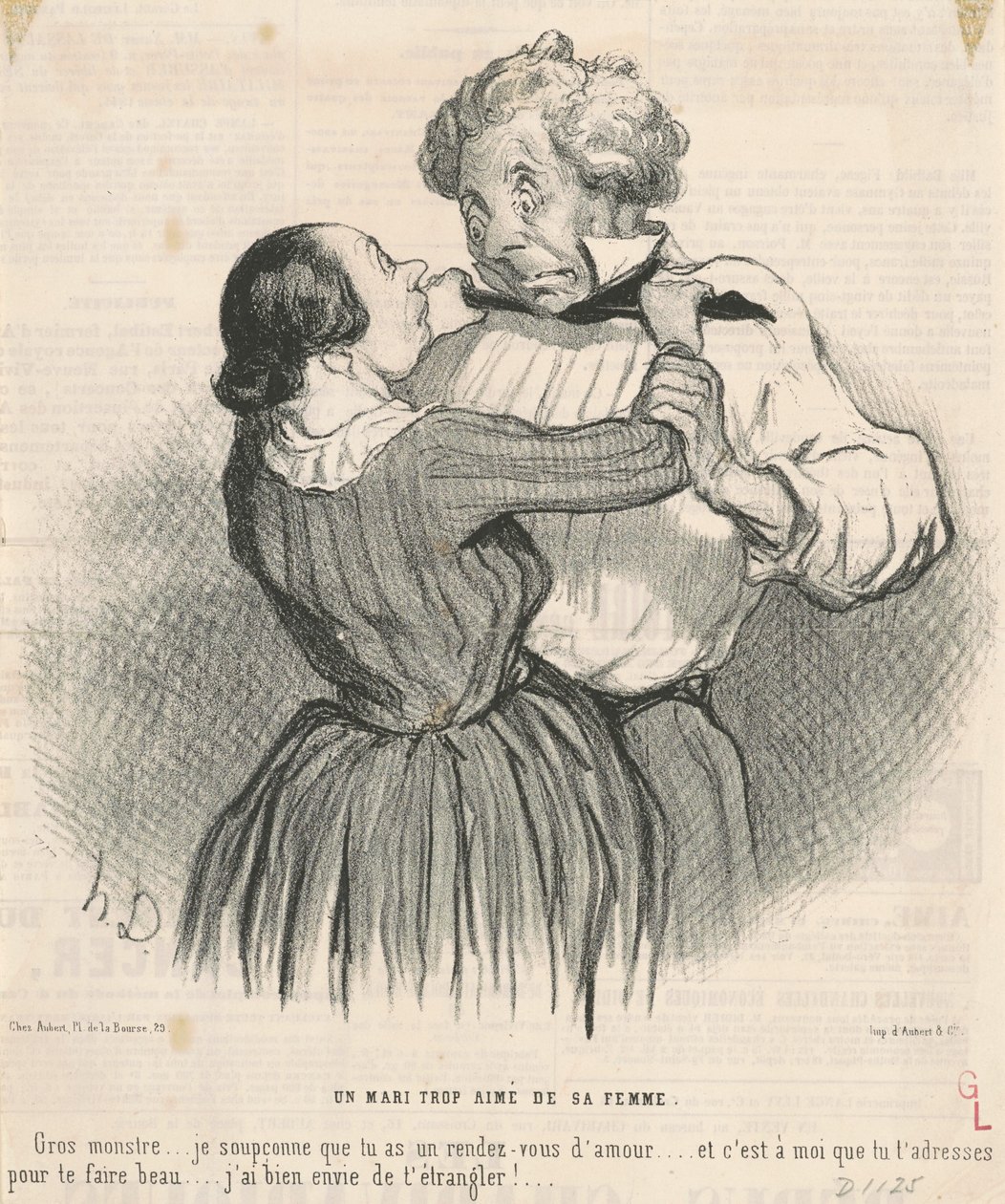 Un marido demasiado amado por su esposa de Honoré Daumier
