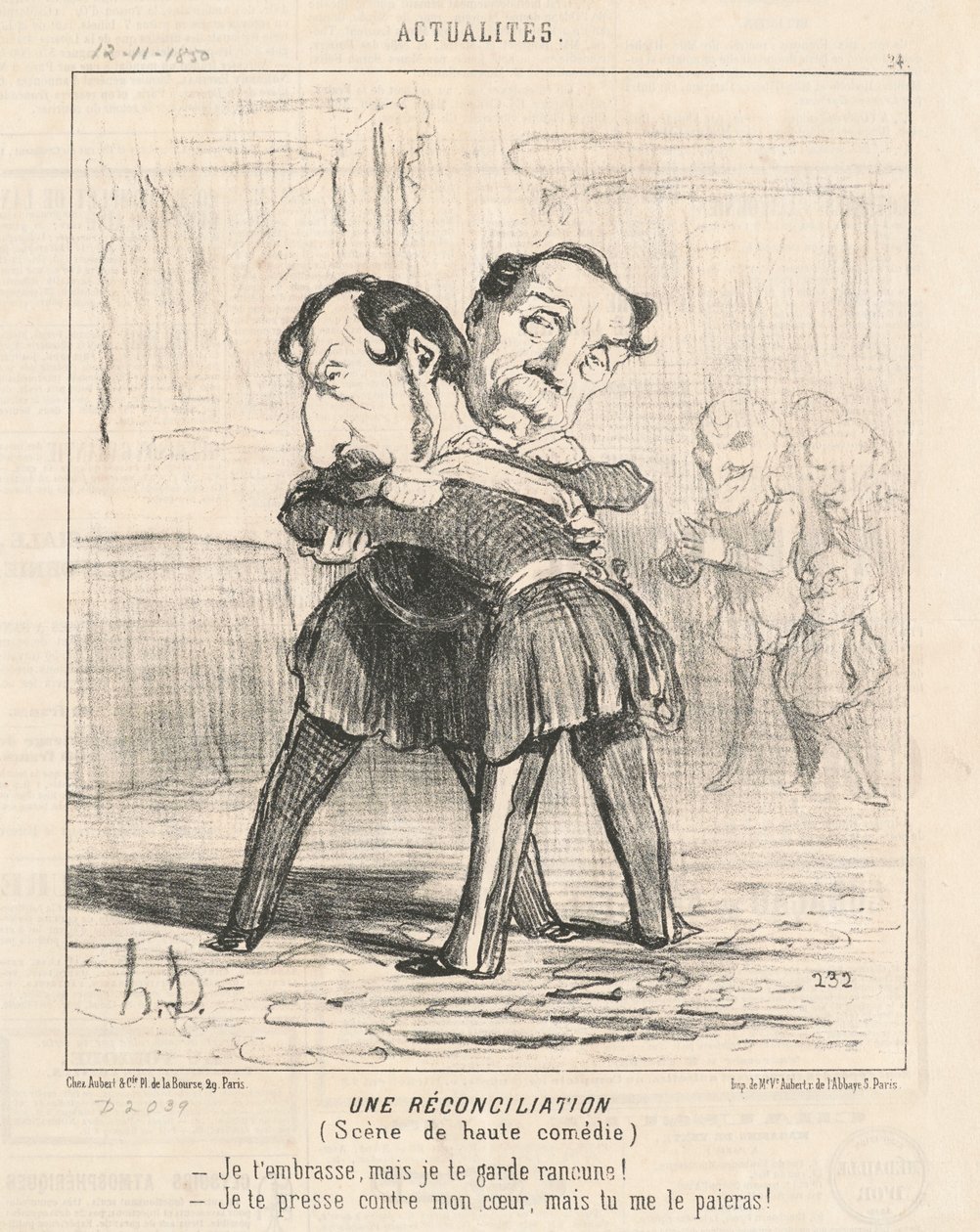 Una reconciliación, escena de alta comedia de Honoré Daumier
