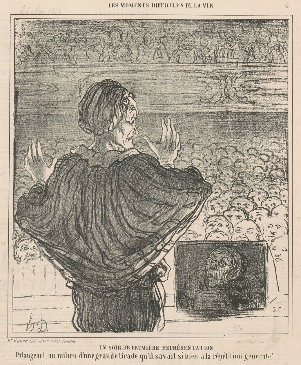 Una noche de primera representación de Honoré Daumier