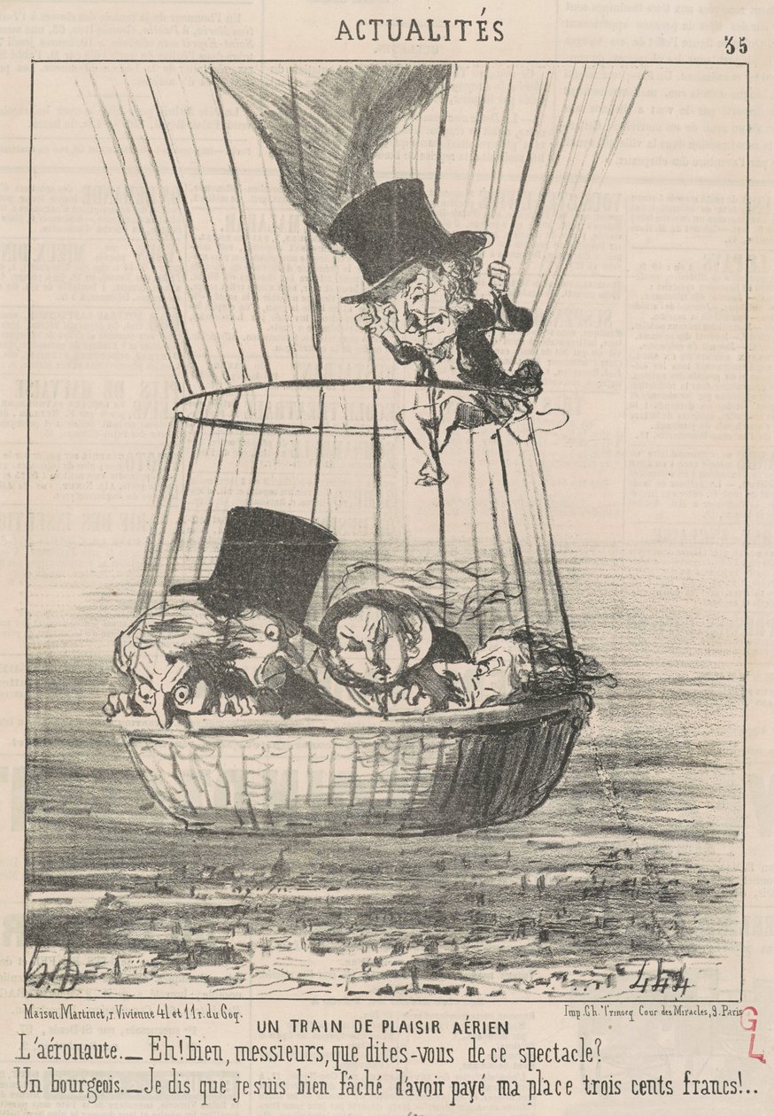 Un tren de placer aéreo de Honoré Daumier