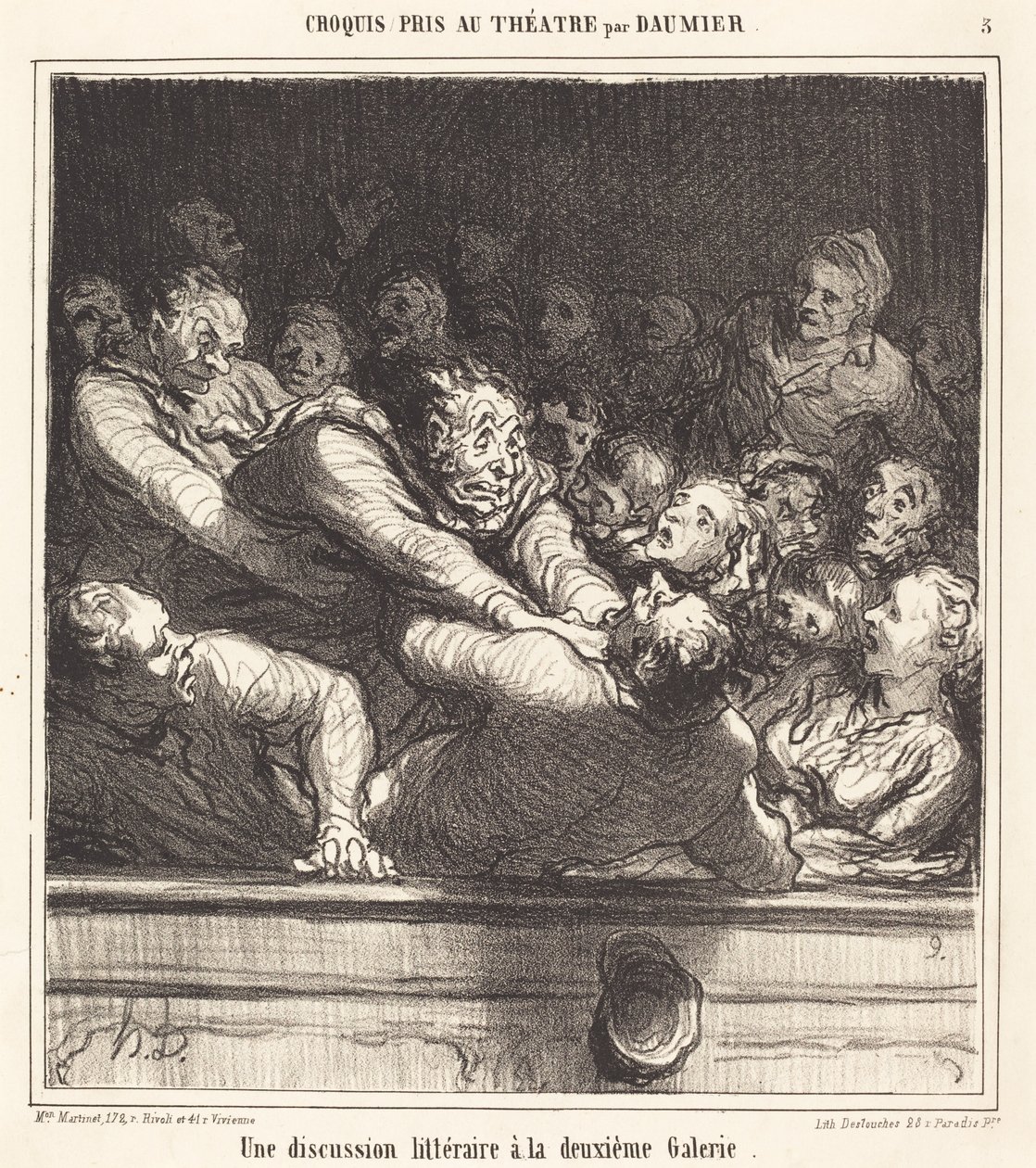 Una discusión literaria en la segunda galería de Honoré Daumier