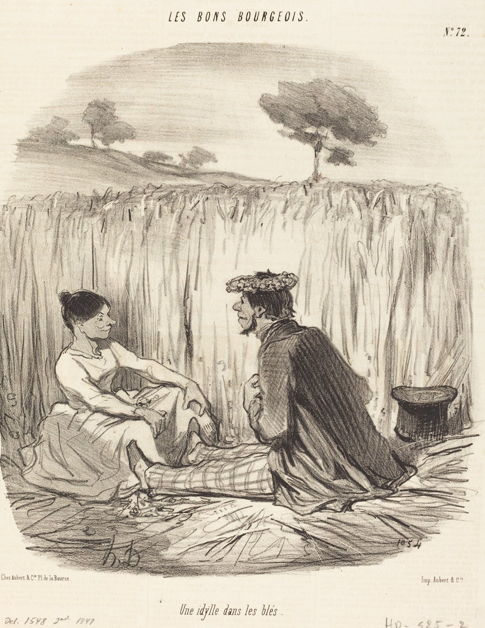 Una idilio en los trigos de Honoré Daumier
