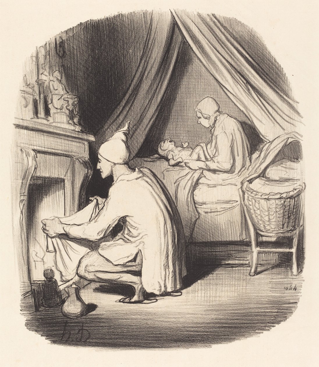 Una noche agitada de Honoré Daumier