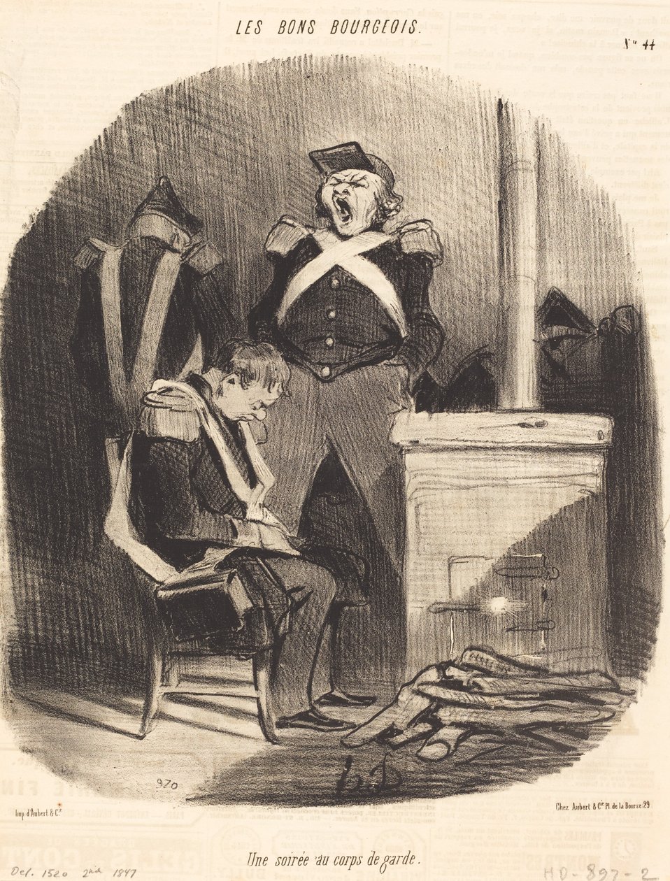 Una velada en el cuerpo de guardia de Honoré Daumier