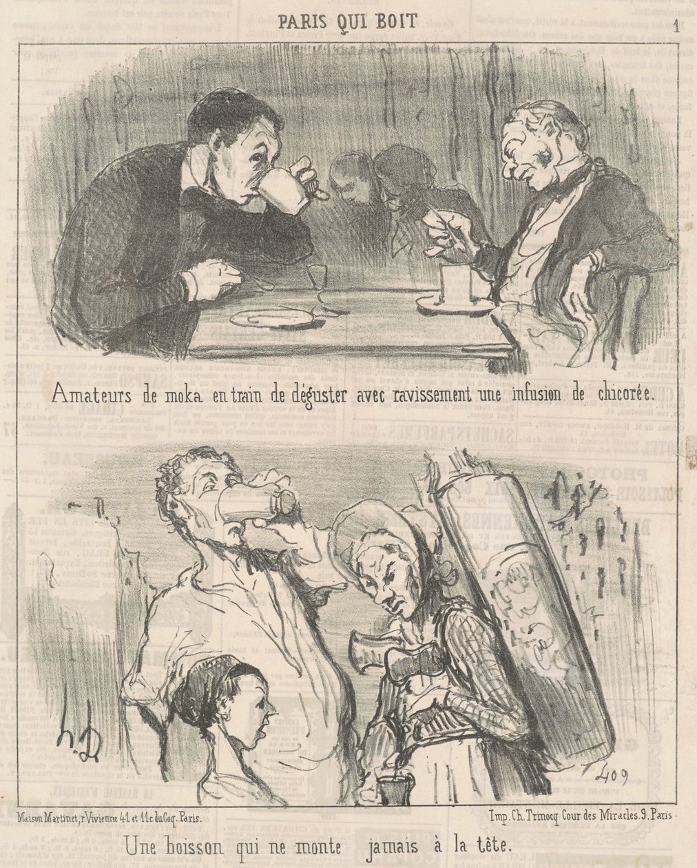Una Bebida que Nunca Sube a la Cabeza de Honoré Daumier