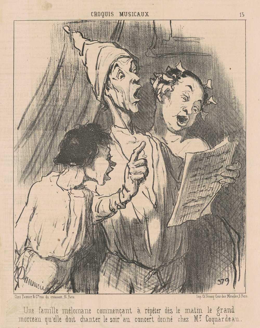 Una familia melómana de Honoré Daumier
