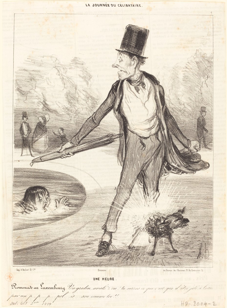 Una hora - Paseo en Luxemburgo de Honoré Daumier