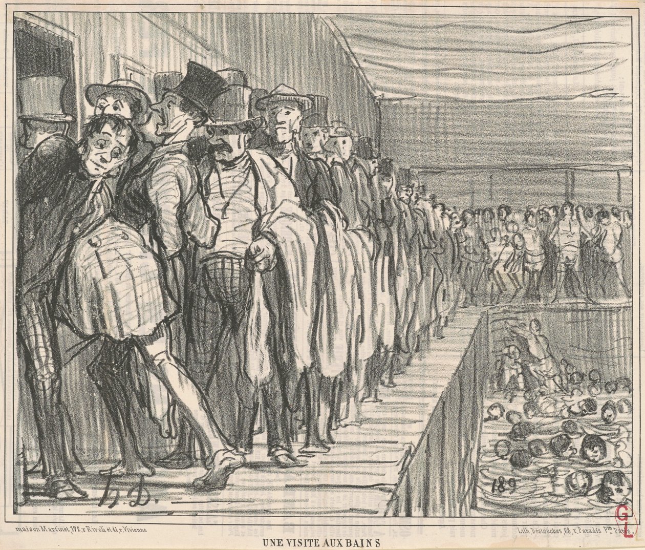 Una visita a los baños de Honoré Daumier