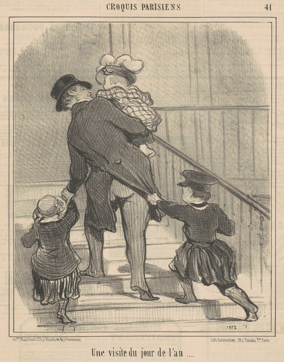 Una visita de Año Nuevo de Honoré Daumier