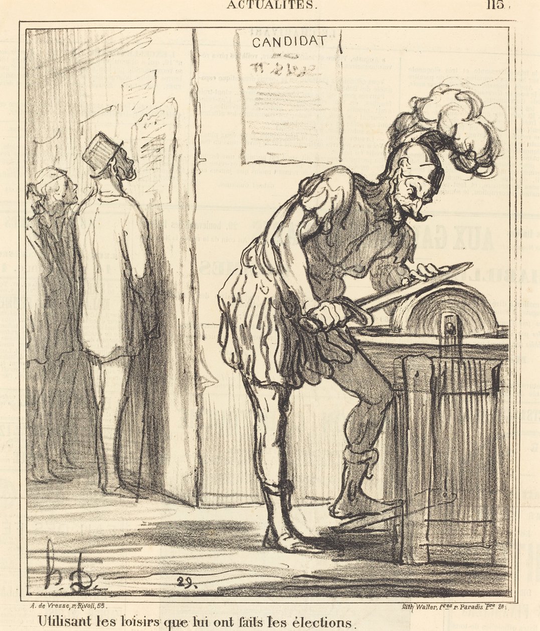 Utilizando los ratos libres... de Honoré Daumier