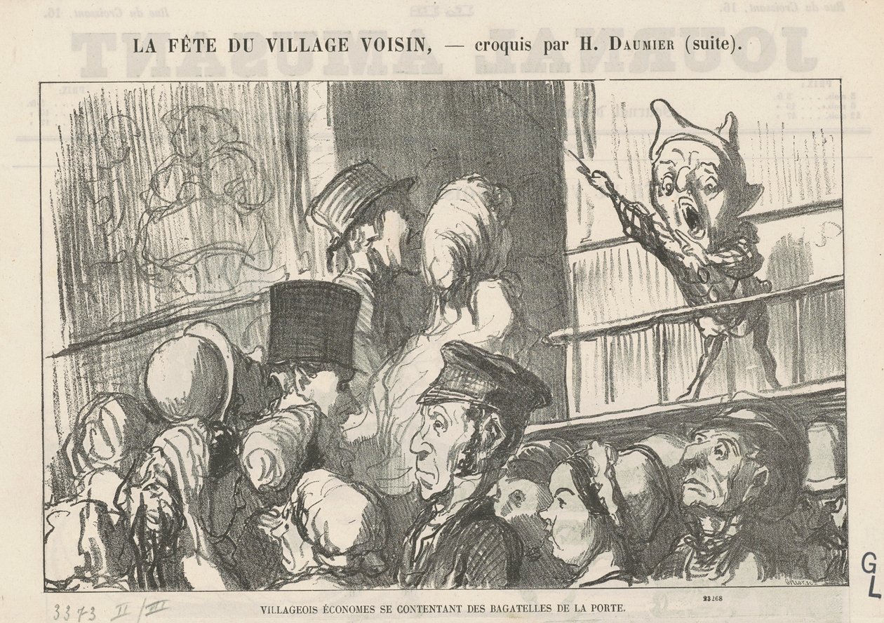 Villageois économes se contentant ... ; En el campo, no hay huelgas de cocheros ... de Honoré Daumier