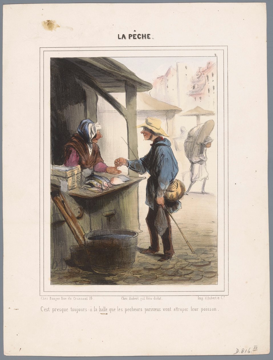 Visser koopt vis in de markthal
Casi siempre está en el salón (...) (título en el objeto)
Vissers (título de la serie)
La pêche (título de la serie en el objeto) de Honoré Daumier
