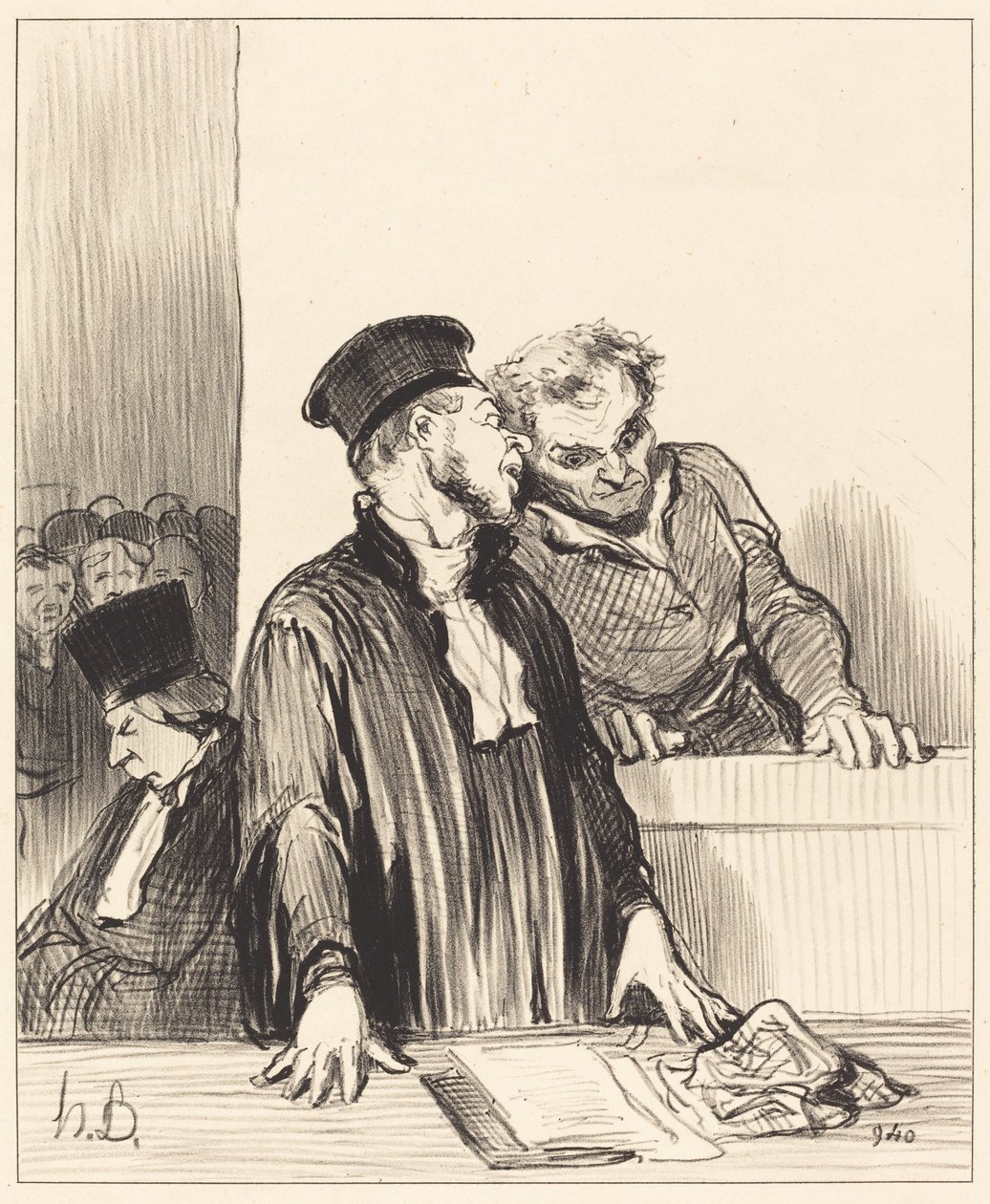 Voila le ministère public qui vous dit des choses... désagréables... de Honoré Daumier