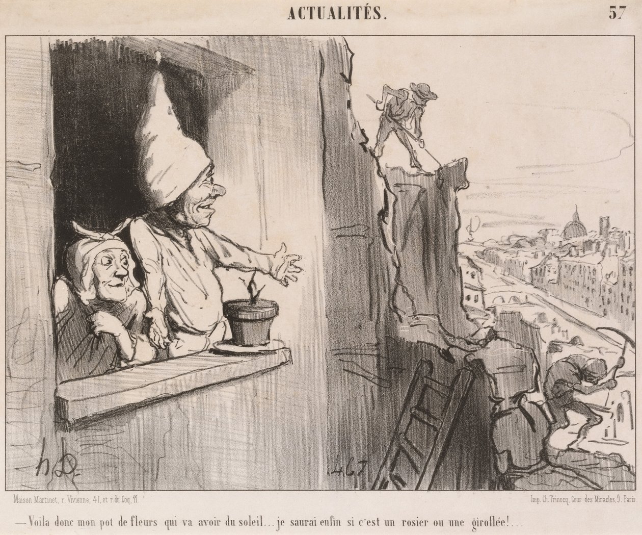 Voilà... mi maceta... va a tener sol... de Honoré Daumier