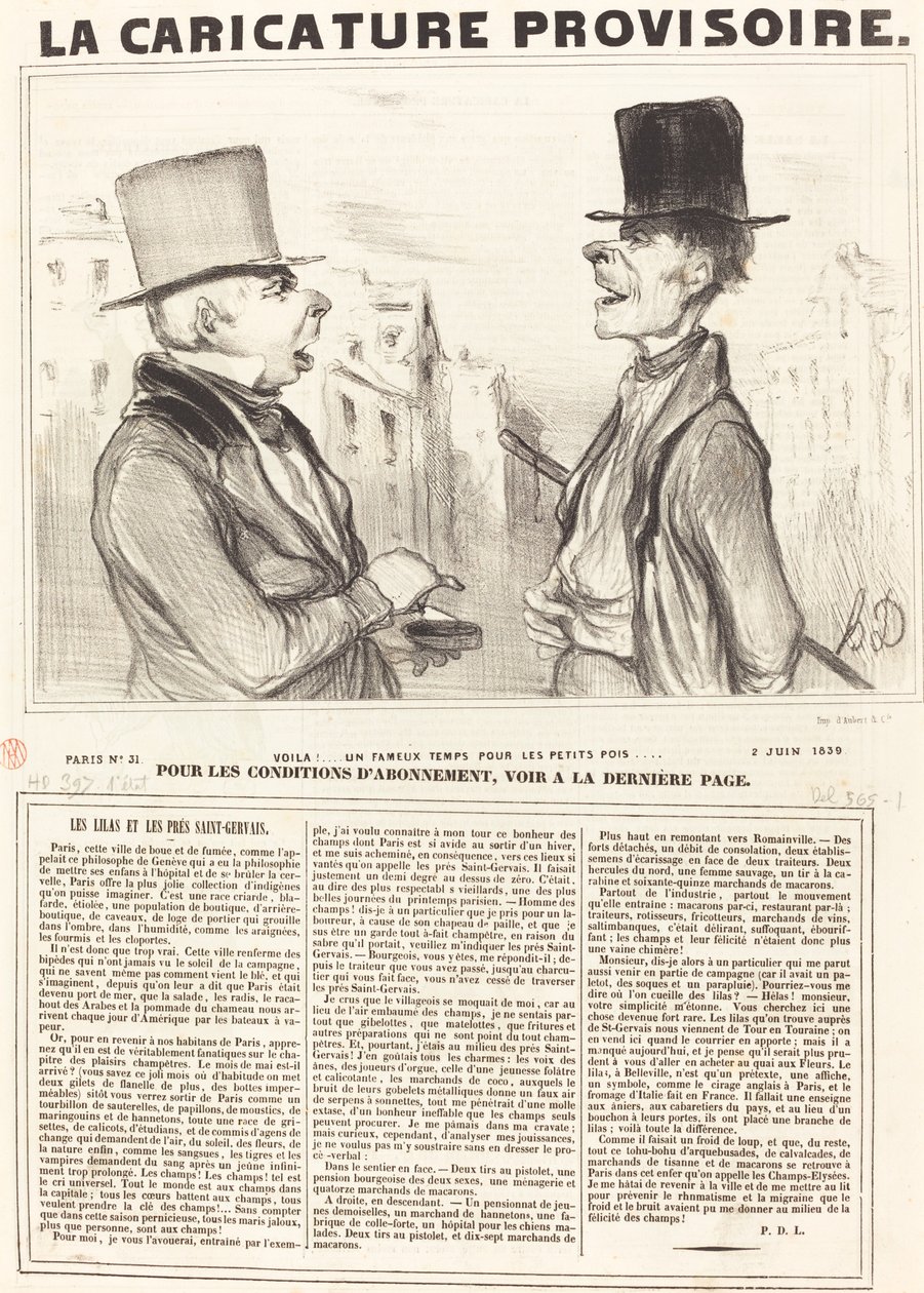 ¡Vaya!... un tiempo famoso para los guisantes de Honoré Daumier