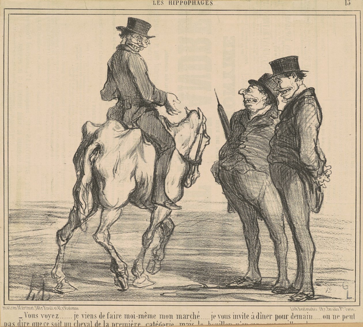 Ustedes ven... acabo de hacer... mi mercado... de Honoré Daumier
