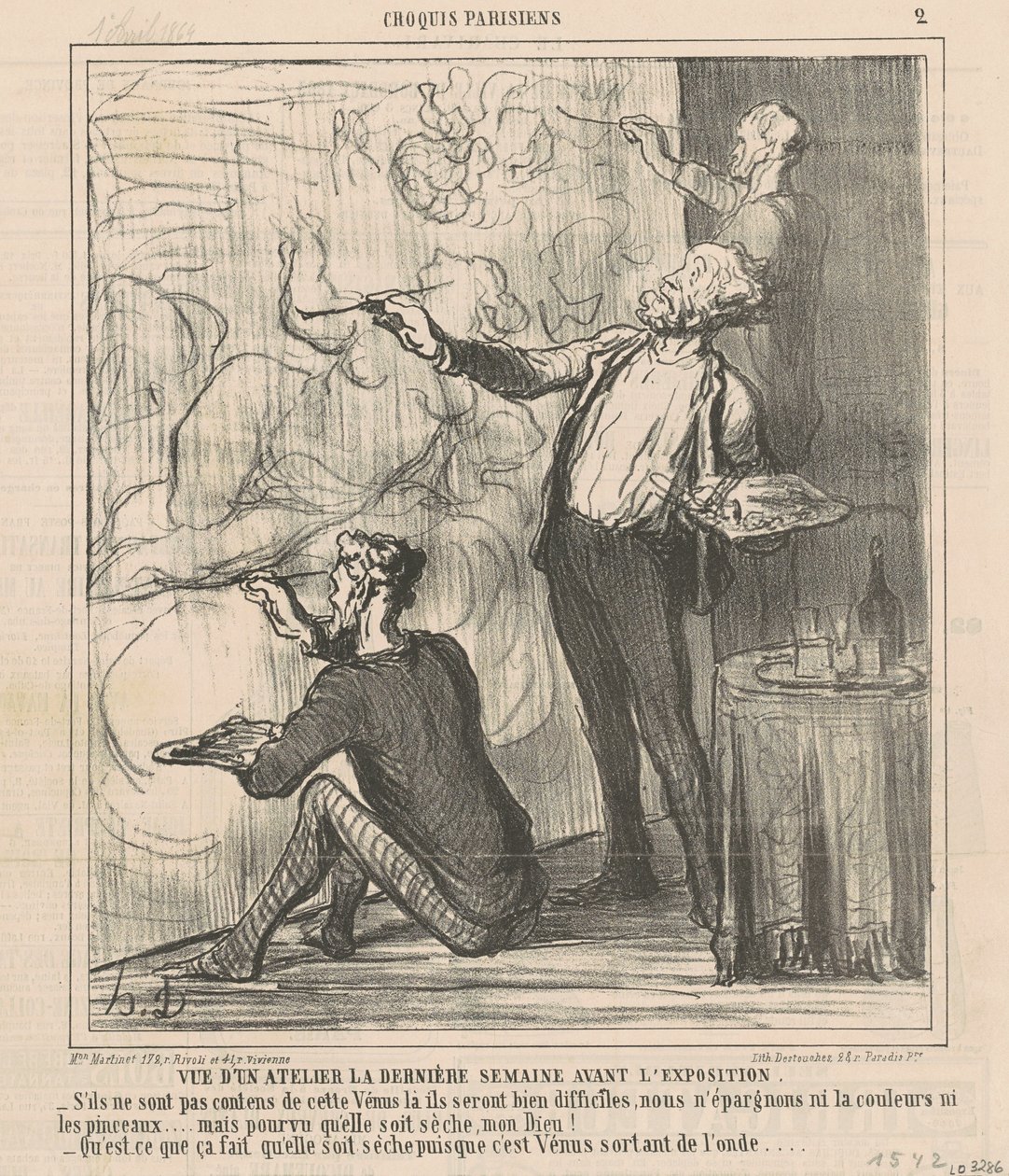 Vista de un taller... de Honoré Daumier