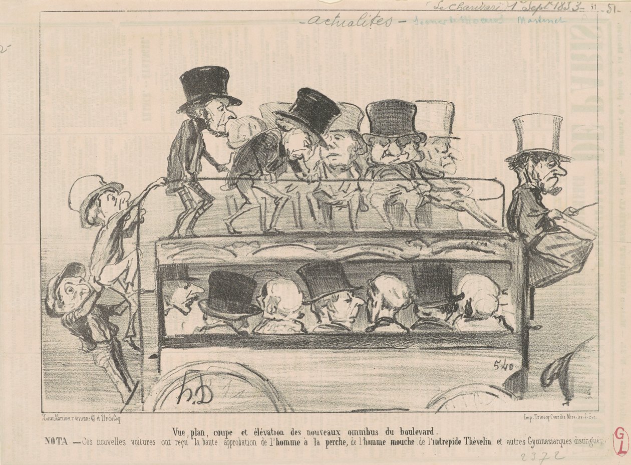 Vista... y elevación de... ómnibus del bulevar... de Honoré Daumier