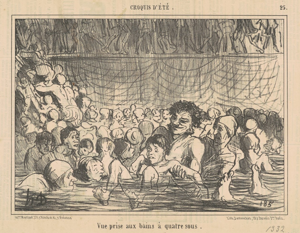 Vista tomada en los baños a cuatro sous de Honoré Daumier
