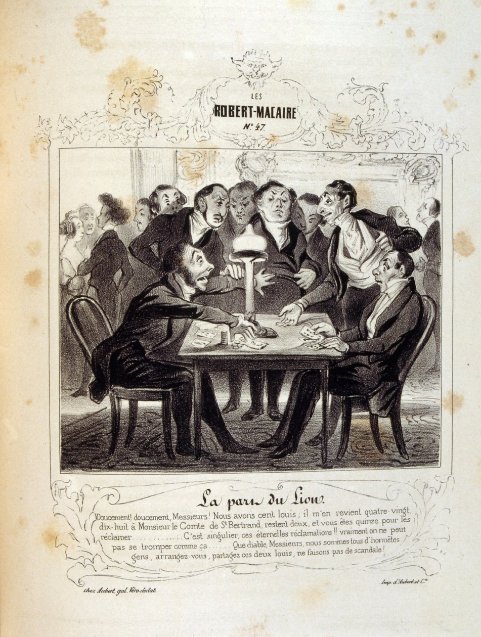 ilustraciones sobre ideas y leyendas Philipon bajo el título Les Cent y Robert Macaire de Honoré Daumier